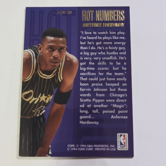 3/$15.00. Flair Anfernee "Penny" Hardaway Hot Numbers #4 of 20 Orlando Magic - Picture 3 of 5